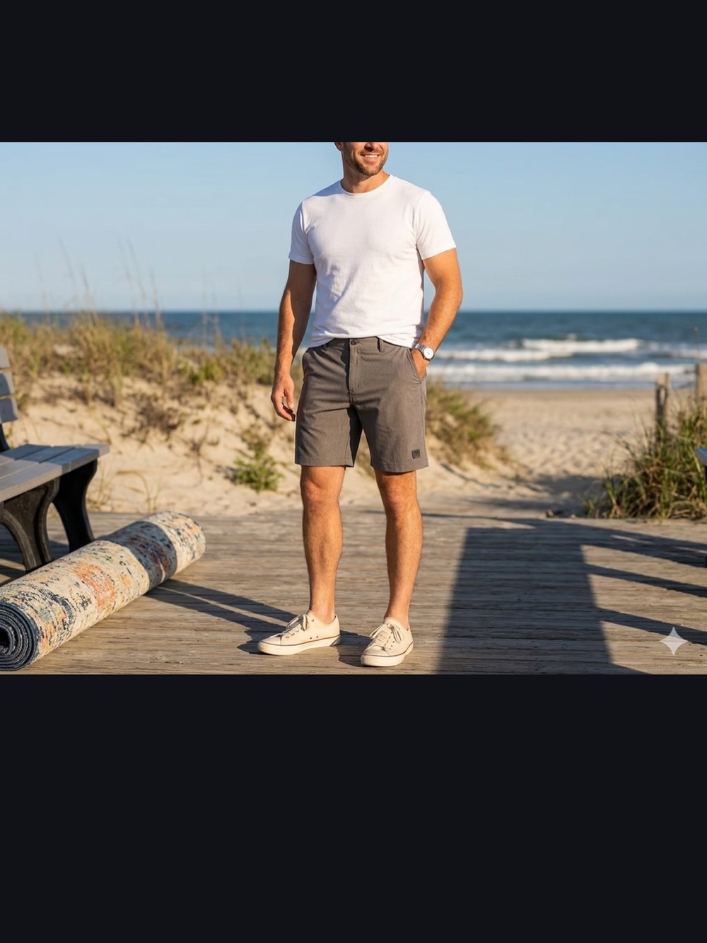 Vintage 1946 Men's Gray Hybrid Shorts - Casual Beach to Street